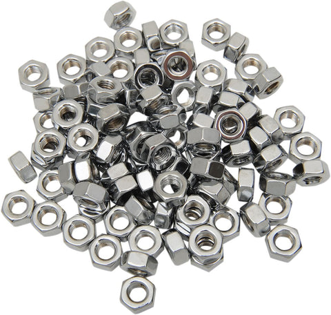 1/4"-28 Chrome Hex Nut DRAG SPECIALTIES DRAG SPECIALTIES MOTOVEIKALS 21