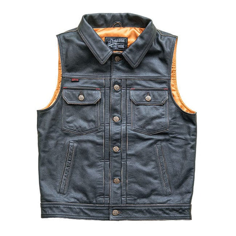 13 1/2 Blood Moon leather vest black 13 AND A HALF COMPANY MOTOVEIKALS 21