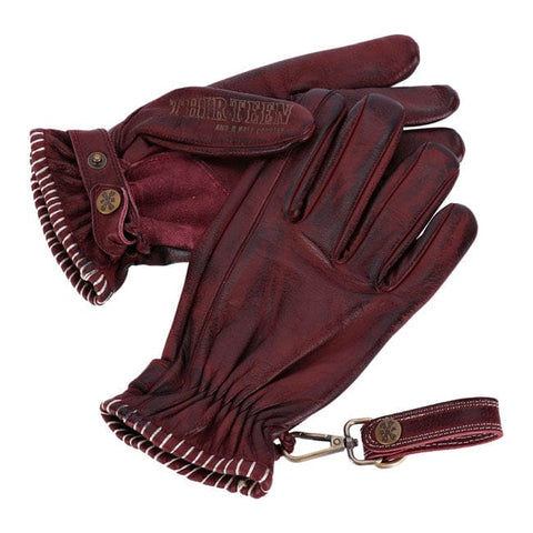 13 1/2 Loud Ride gloves burgundy 13 AND A HALF COMPANY MOTOVEIKALS 21