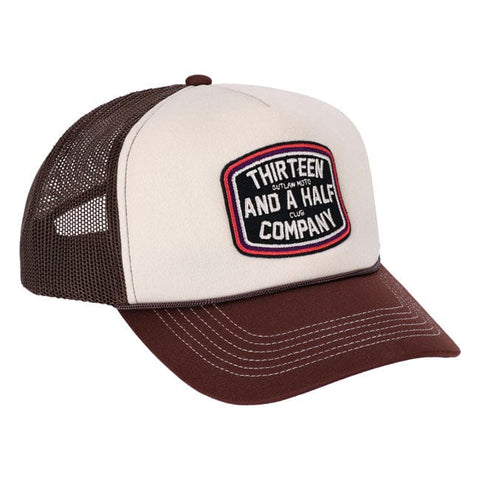13 1/2 Outlaw Club trucker cap brown 13 AND A HALF COMPANY MOTOVEIKALS 21