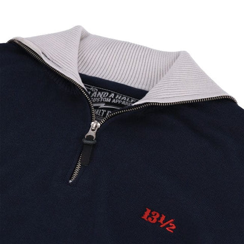 13 1/2 Outlaw half-zip sweater navy/offwhite 13 AND A HALF COMPANY MOTOVEIKALS 21