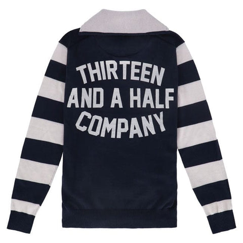 13 1/2 Outlaw half-zip sweater navy/offwhite 13 AND A HALF COMPANY MOTOVEIKALS 21