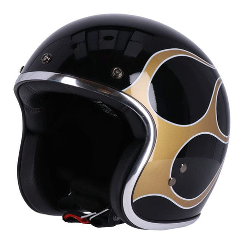 13 1/2 Skull bucket helmet flames gold 13 AND A HALF COMPANY MOTOVEIKALS 21