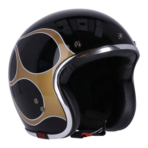 13 1/2 Skull bucket helmet flames gold 13 AND A HALF COMPANY MOTOVEIKALS 21