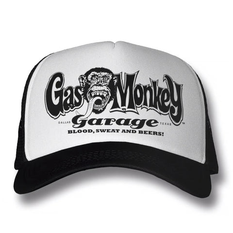 Gas Monkey Garage GMG Logo Trucker cepure black/white