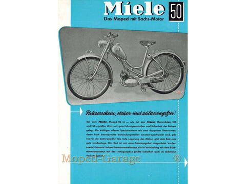 Advertisement for Miele K 50 moped DIVERSE / IMPORT MOTOVEIKALS 21
