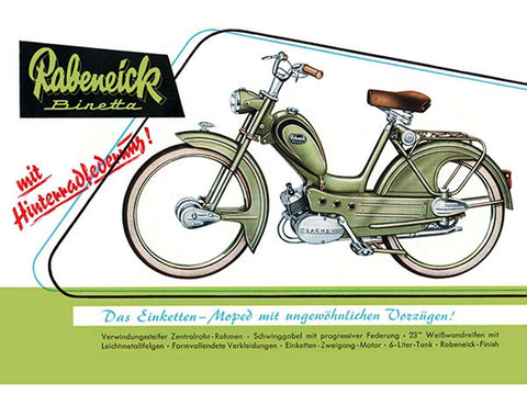 Advertising poster moped 29cm 42cm for Rabeneick Binetta DIVERSE / IMPORT MOTOVEIKALS 21