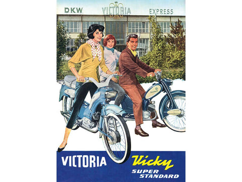 Advertising poster reprint 42cm 29cm for Victoria (DKW Express), Vicky Standard, Super Luxus DIVERSE / IMPORT MOTOVEIKALS 21