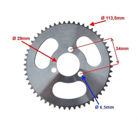 Aizmugures zobrats POCKETBike T=55 140 25H REPLICA MOTOVEIKALS 21