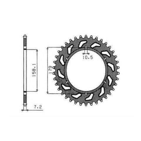 Aizmugures zobrats SUNSTAR / 525 / 45z / APRILIA ETV SUNSTAR MOTOVEIKALS 21