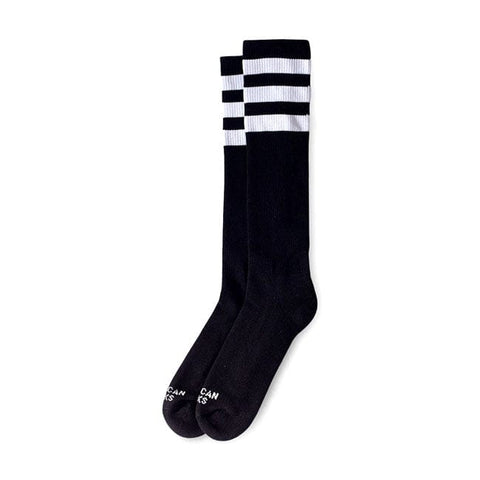 American Socks Knee high black triple white striped AMERICAN SOCKS MOTOVEIKALS 21