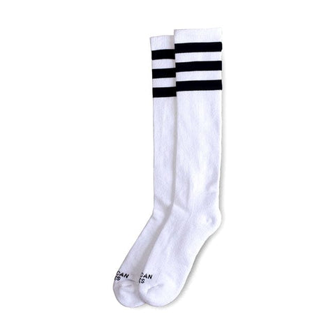 American Socks Knee high Old School triple black striped AMERICAN SOCKS MOTOVEIKALS 21