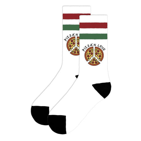 American Socks Mid High Pizza''n Love socks white AMERICAN SOCKS MOTOVEIKALS 21