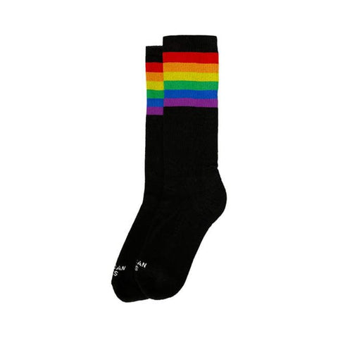 American Socks Mid high Rainbow Pride Black rainbow striped AMERICAN SOCKS MOTOVEIKALS 21