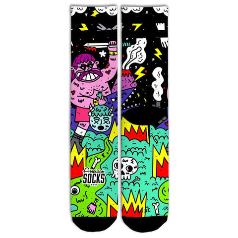 American socks Signature Barbarian socks black AMERICAN SOCKS MOTOVEIKALS 21