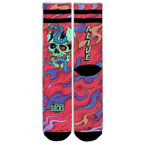 American socks Signature Dead and Alive socks pink AMERICAN SOCKS MOTOVEIKALS 21