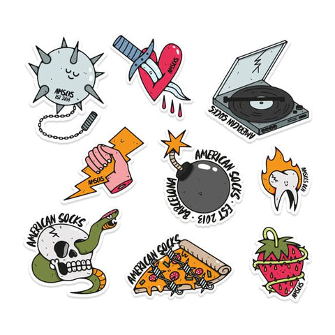 American Socks Wrecked Sticker pack AMERICAN SOCKS MOTOVEIKALS 21