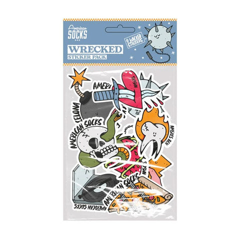 American Socks Wrecked Sticker pack AMERICAN SOCKS MOTOVEIKALS 21