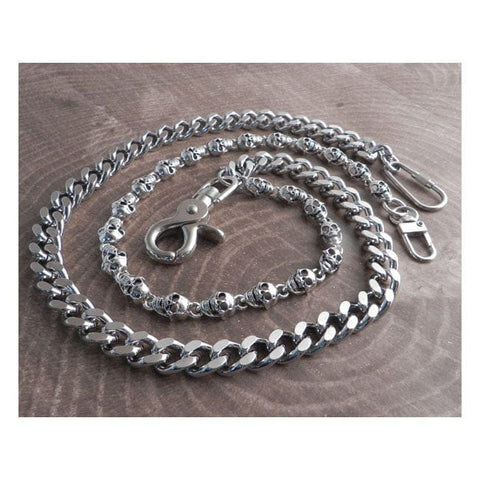 Amigaz Pewter Skull & Cut Leash Double Wallet Chain AMIGAZ MOTOVEIKALS 21