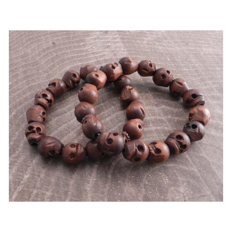 AmiGaz wood skull bead bracelet set AMIGAZ MOTOVEIKALS 21