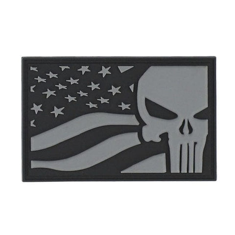 Army Surplus Punisher USA flag patch grey ARMY SURPLUS MOTOVEIKALS 21