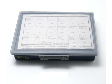 Assortment box 10 pcs. End sleeve 5mm 5 6mm 7mm 3 Slotted 5-6mm 2 Hanging nipple 8x9 Screw nipple 5x7 6x9 7x9 DIVERSE / IMPORT MOTOVEIKALS 21