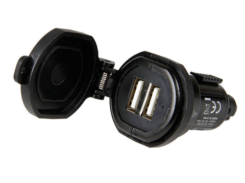 Ātrās uzlādes USB lādētājs Din-Tech ar 2 USB portiem OPTILINE MOTOVEIKALS 21