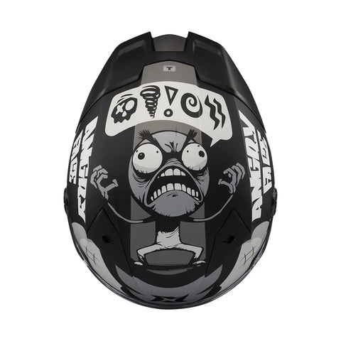 AXXIS ķivere FENIX ANGRY FACE B2 matt black / white AXXIS MOTOVEIKALS 21