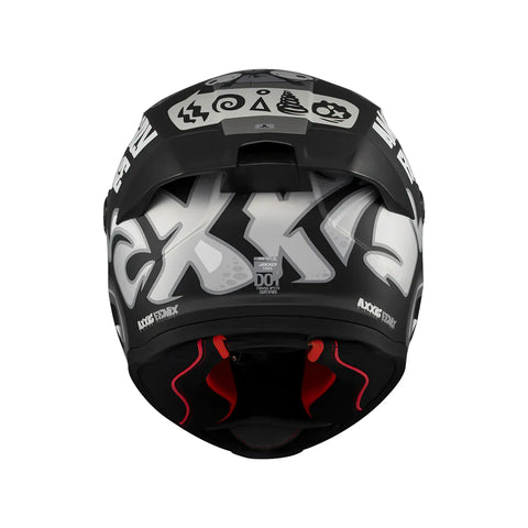 AXXIS ķivere FENIX ANGRY FACE B2 matt black / white AXXIS MOTOVEIKALS 21