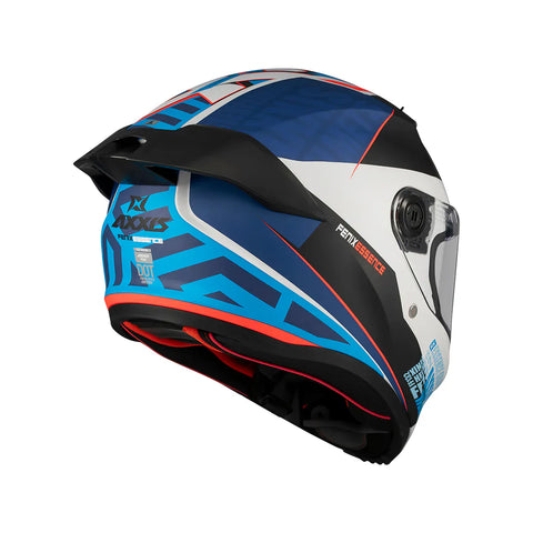 AXXIS ķivere FENIX ESSENCE A7 gloss white / blue / red AXXIS MOTOVEIKALS 21