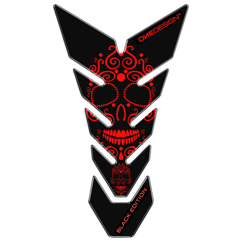 Bākas uzlīme ONEDESIGN black / red skull ONEDESIGN MOTOVEIKALS 21