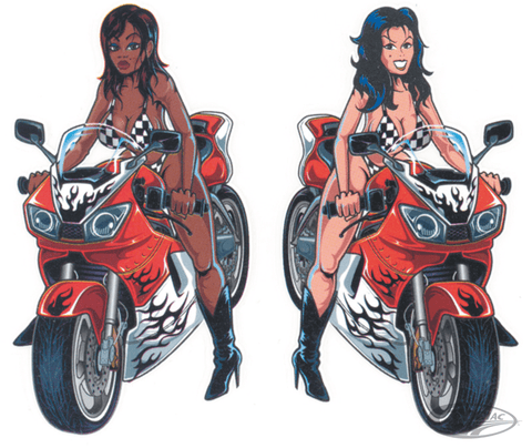 Bākas uzlīme sport Bike Girls 9x5.5 cm LETHAL THREAT MOTOVEIKALS 21