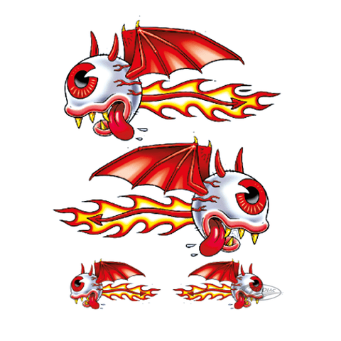 Bākas uzlīmes Devil Eyes left/right 7x13cm 2.gab. LETHAL THREAT MOTOVEIKALS 21