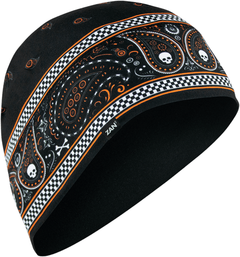 BEANIE SPRT BANDANA BK/OR ZAN HEADGEAR MOTOVEIKALS 21