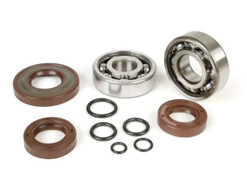Bearing and oil seal set for crankshaft -BGM ORIGINAL- Vespa V50, PV125, ET3, PK50, PK80, PK125 - 1x 6303 + 1x 6204 - incl. O-rings BGM ORIGINAL MOTOVEIKALS 21