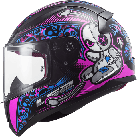 Bērnu ķivere LS2 RAPID mini VOODOO gloss black fluo pink M LS2 MOTOVEIKALS 21