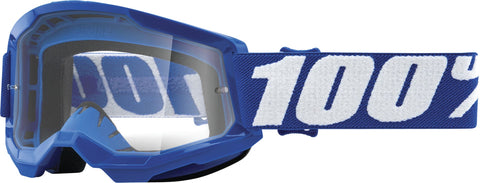 Bērnu motokrosa brilles 100% Strata 2 Junior Blue Clear Lens 100% MOTOVEIKALS 21