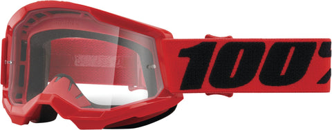 Bērnu MX brilles 100% Strata 2 Junior Red Clear Lens 100% MOTOVEIKALS 21