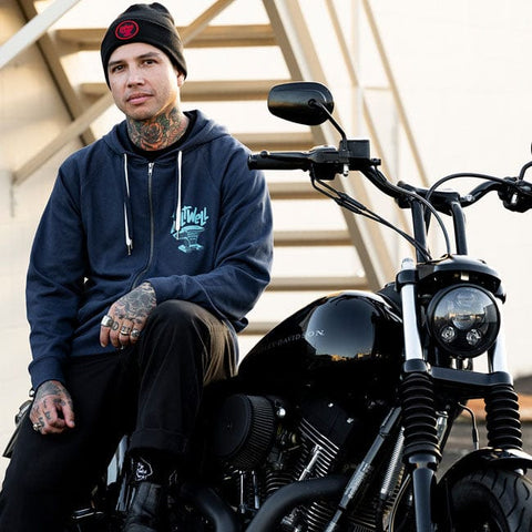 Biltwell Anvil zip hoodie blue BILTWELL MOTOVEIKALS 21