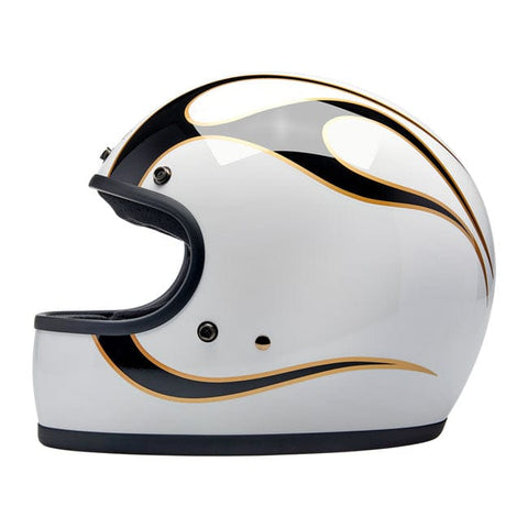 Biltwell Gringo helmet gloss white/black flames BILTWELL MOTOVEIKALS 21