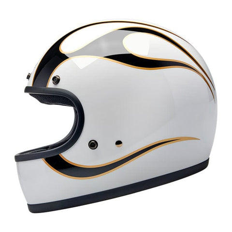 Biltwell Gringo helmet gloss white/black flames BILTWELL MOTOVEIKALS 21