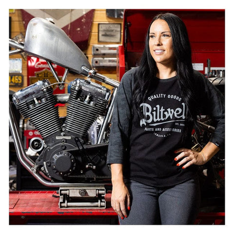 Biltwell Script baseball female shirt BILTWELL MOTOVEIKALS 21