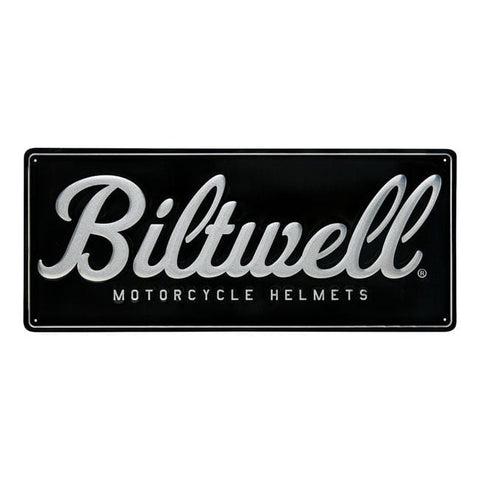 Biltwell Script shop sign black/aluminum BILTWELL MOTOVEIKALS 21