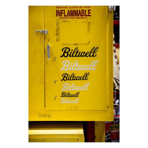 Biltwell Script sticker white 6" BILTWELL MOTOVEIKALS 21