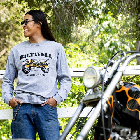 Biltwell Tiger longsleeve t-shirt graphite BILTWELL MOTOVEIKALS 21