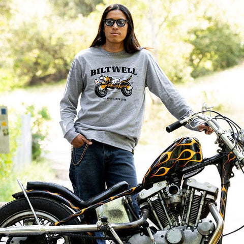 Biltwell Tiger longsleeve t-shirt graphite BILTWELL MOTOVEIKALS 21