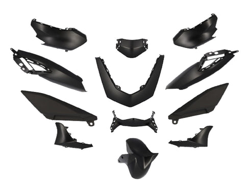 bodywork kit 12-piece black matt for Yamaha N-Max 125, 155i 2021- TUNR MOTOVEIKALS 21