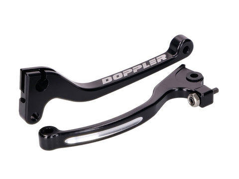 brake and clutch lever set Doppler CNC black for Rieju, Derbi, Sherco (w/ AJP brake) DOPPLER MOTOVEIKALS 21