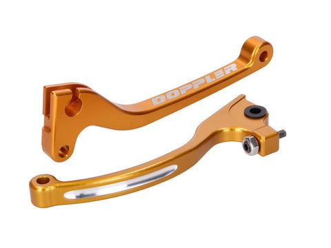 brake and clutch lever set Doppler CNC golden for Rieju, Derbi, Sherco (w/ AJP brake) DOPPLER MOTOVEIKALS 21