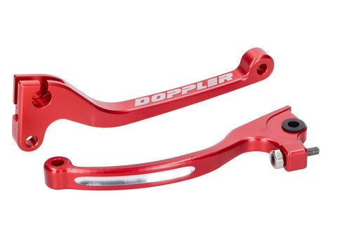 brake and clutch lever set Doppler CNC red for Rieju, Derbi, Sherco (w/ AJP brake) DOPPLER MOTOVEIKALS 21